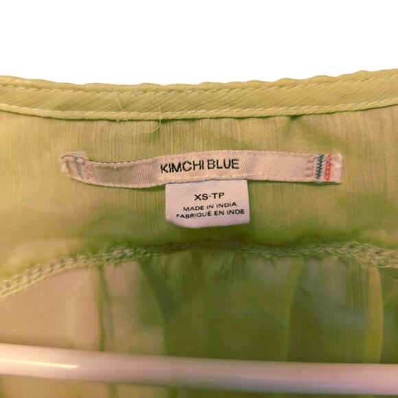 kimchi blue green delicate blouse size xs - Picture 3 of 5